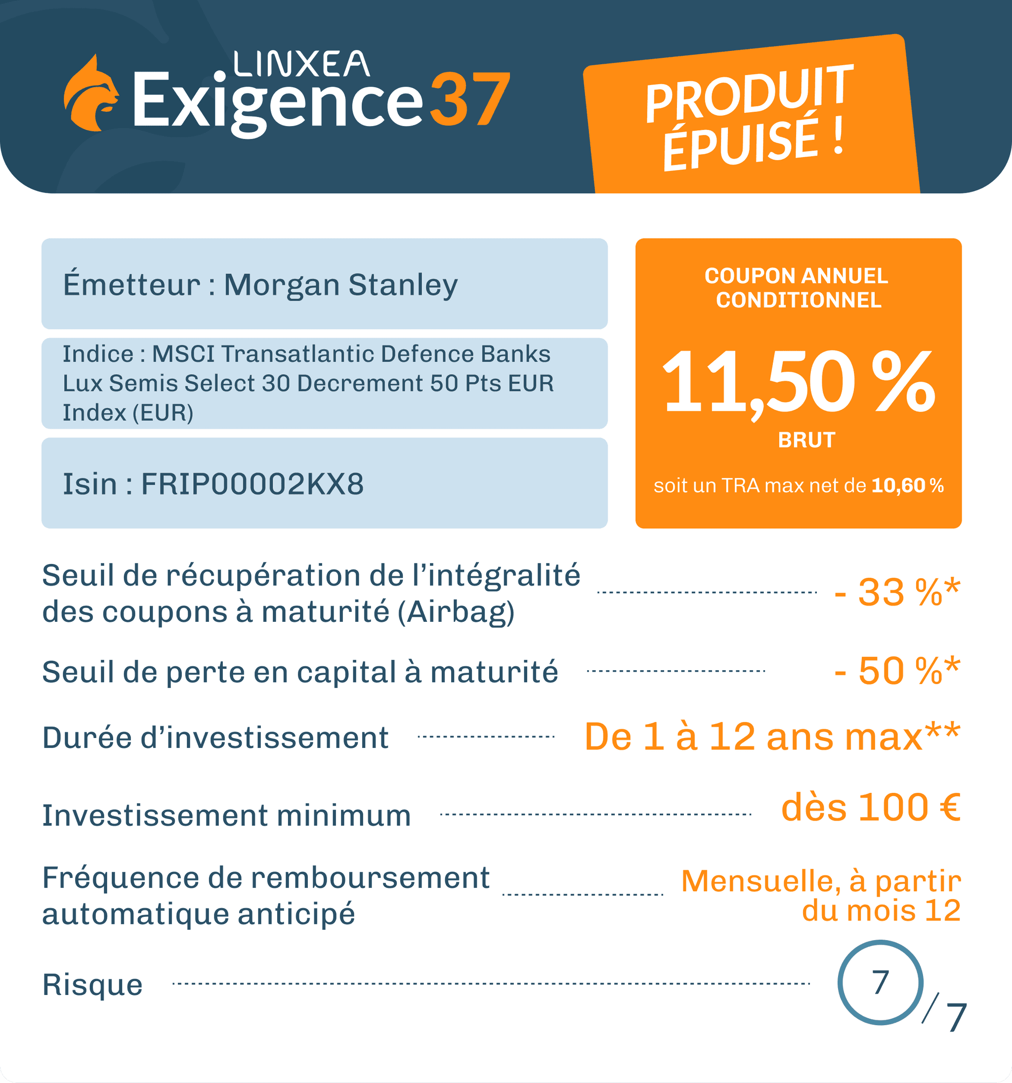 Exigence 37 Produit Epuisé