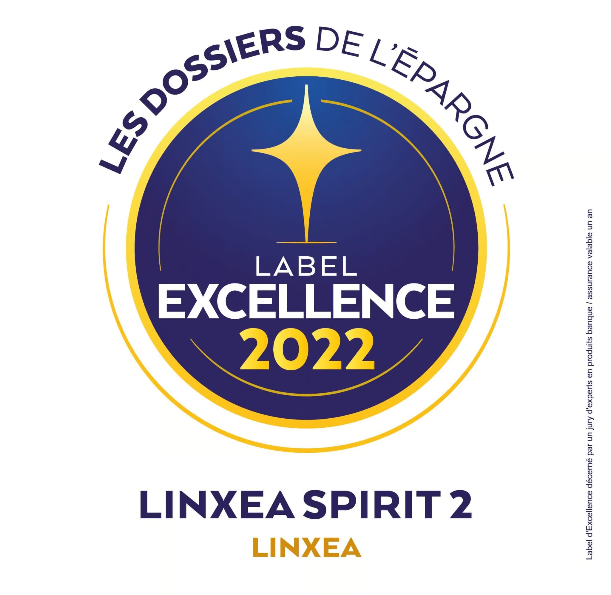Les Dossiers de l'Épargne Label Excellence 2022 pour Linxea Spirit 2