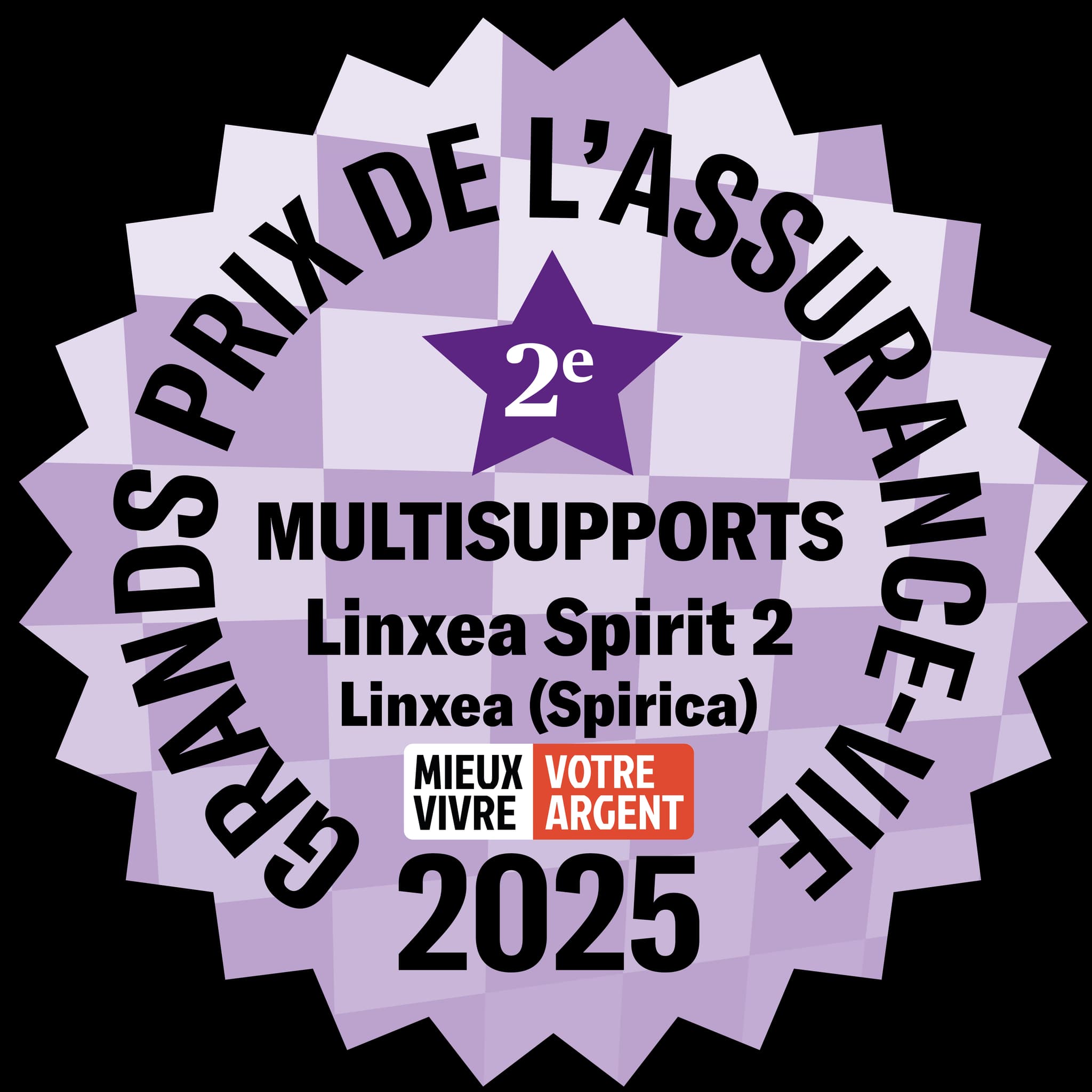 Grands Prix de l'Assurance-Vie 2025, 2eme Multisuppports pour Linxea Spirit 2 (Spirica).