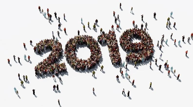 Foule humaine formant 2019