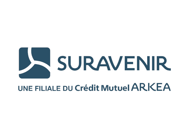 Logo Suravenir bleu sur fond blanc