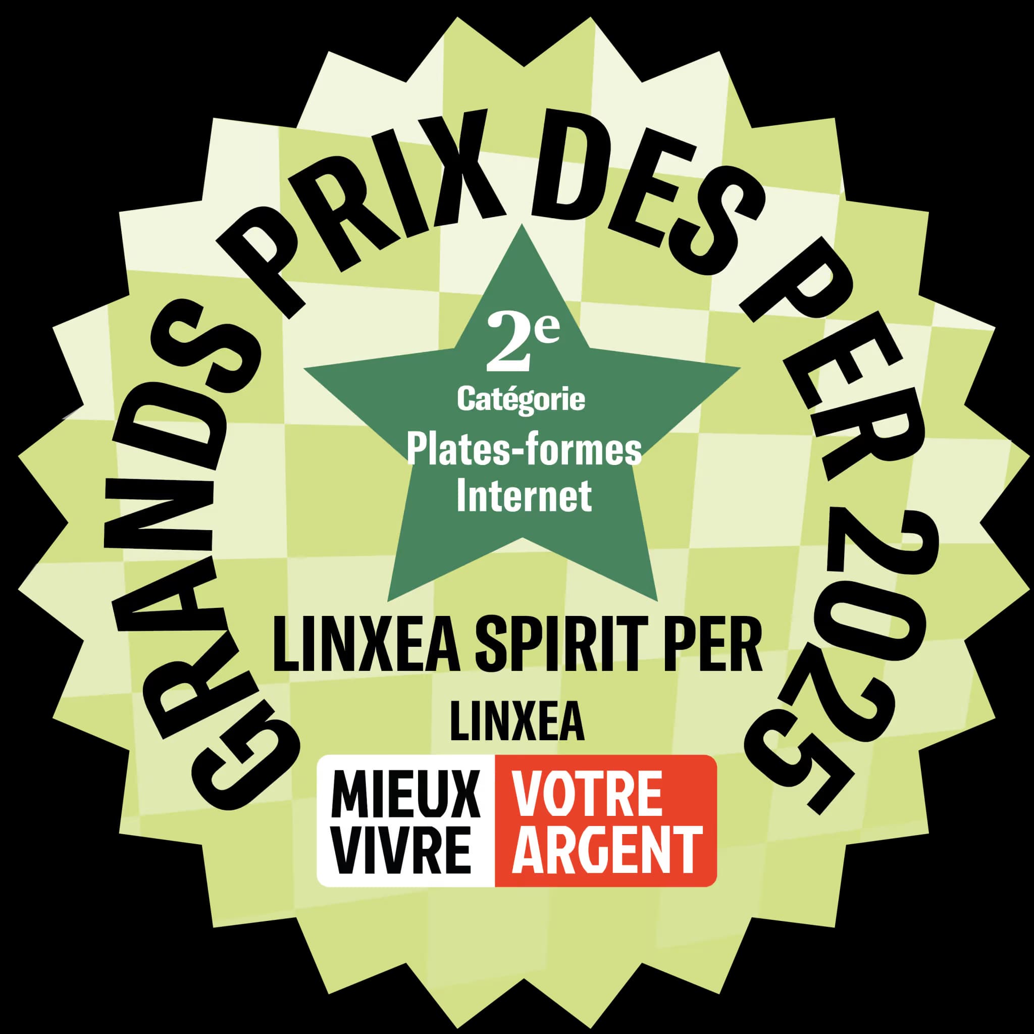 Trophée 2025 des meilleurs contrats PER décerné à Linxea Spirit PER par le magazine Mieux vivre votre argent