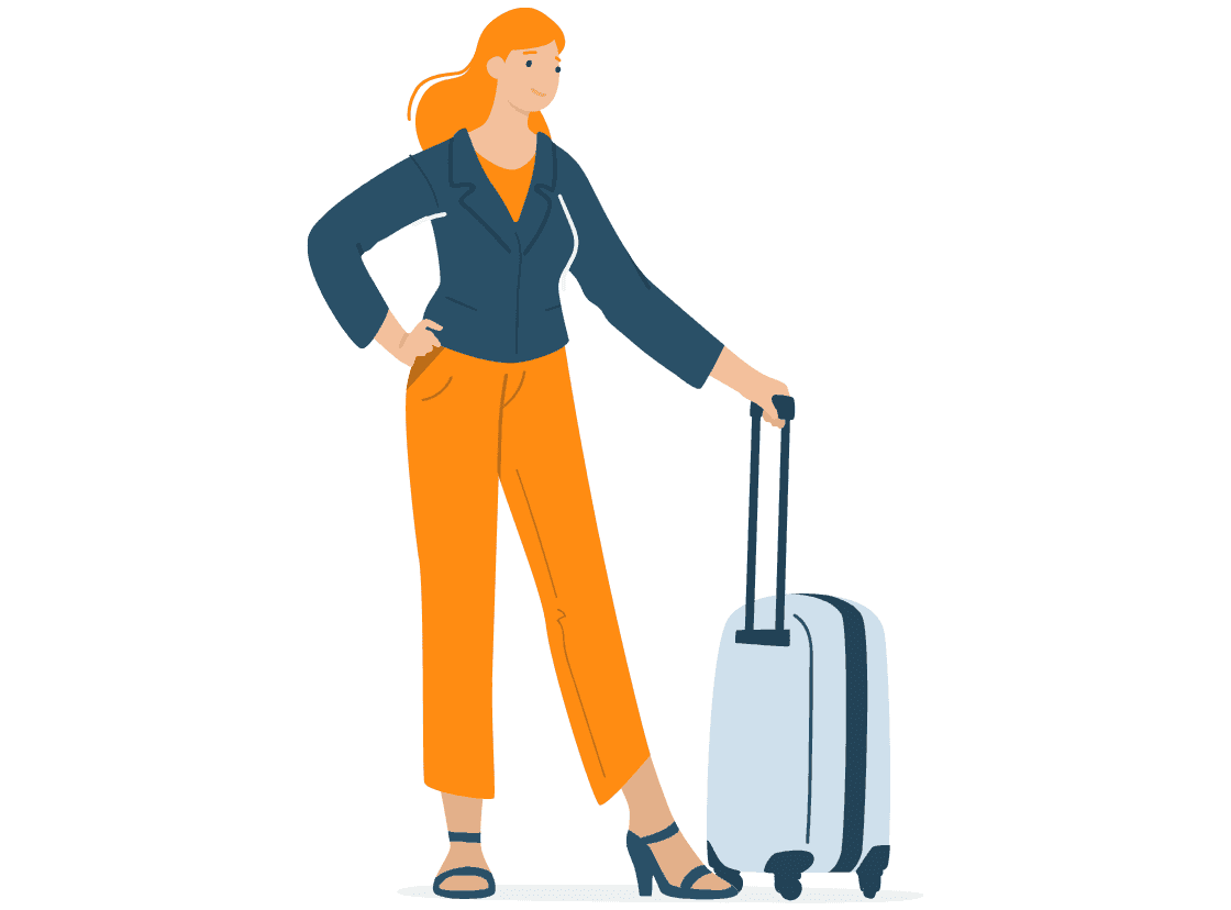 Illustration d'une femme avec une valise