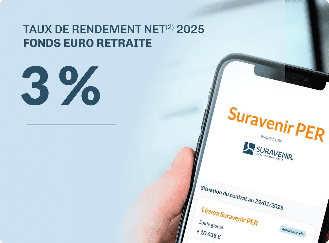 Visuel de présentation du contrat Linxea Suravenir PER