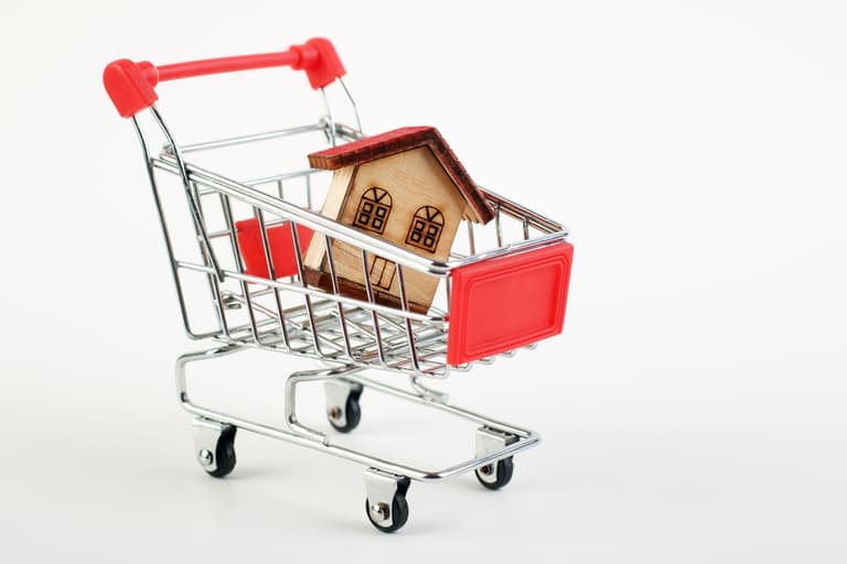Caddie transportant une maison