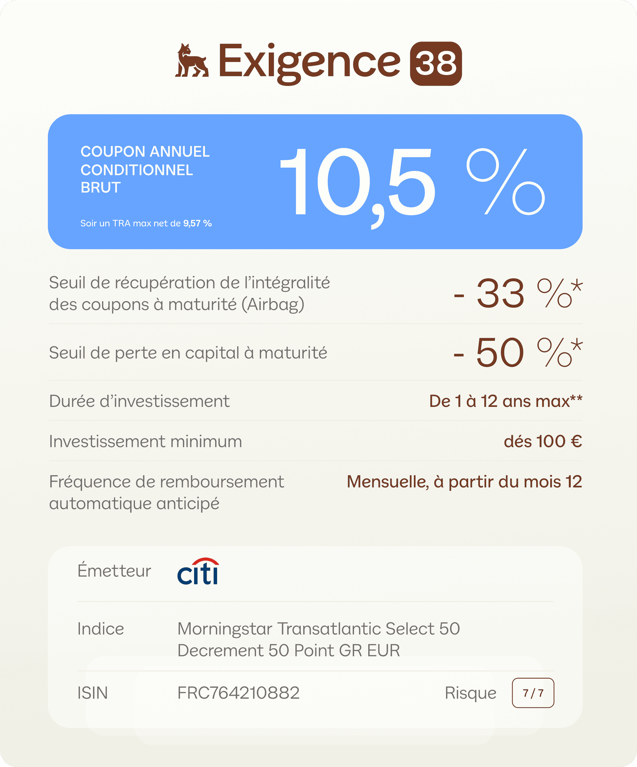 Fiche descriptive Exigence 38