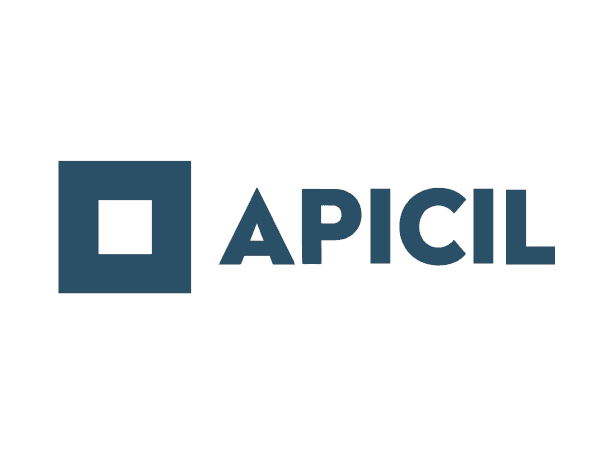 Logo Apicil bleu sur fond blanc