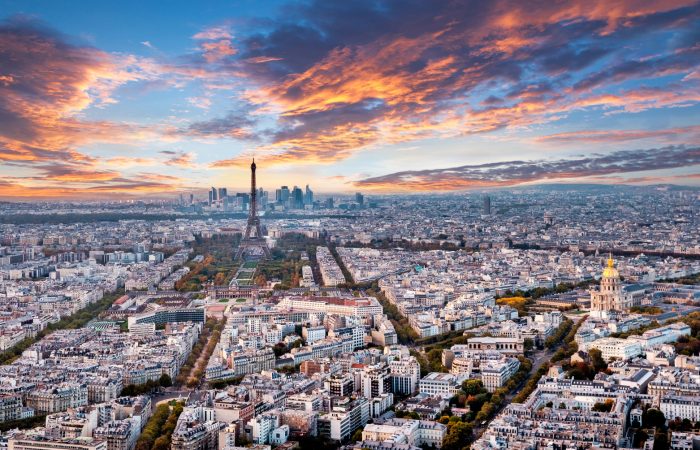 Vue aérienne panoramique de Paris