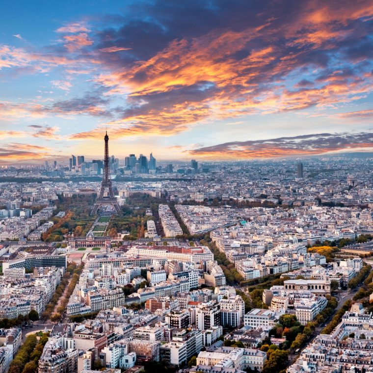 Vue aérienne panoramique de Paris