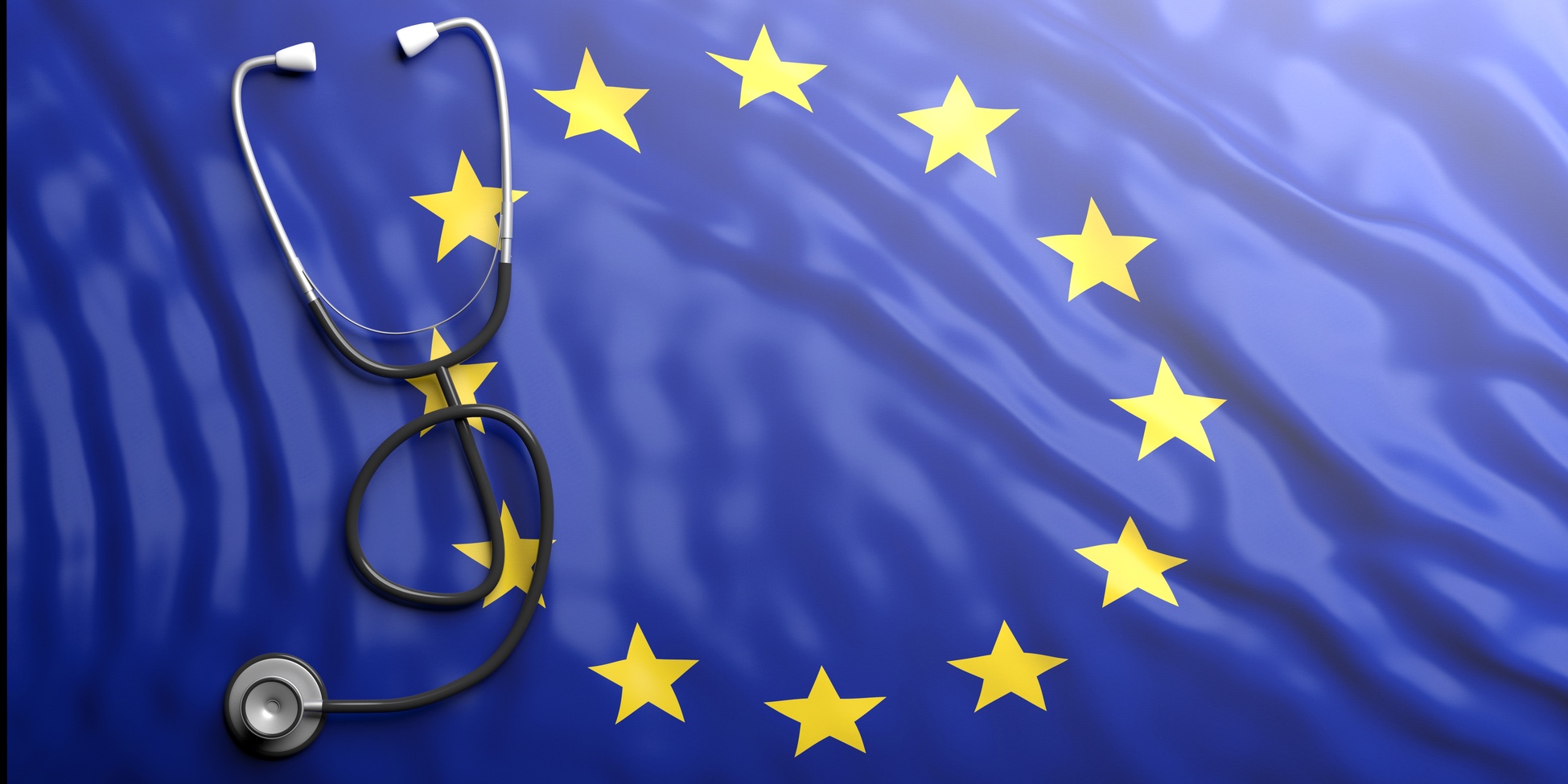 Stéthoscope sur drapeau européen