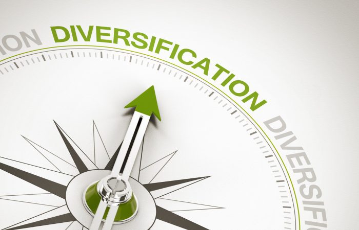 Flèche pointant sur le mot diversification