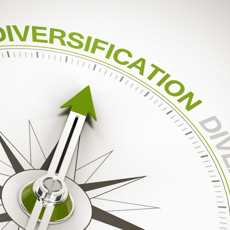 Flèche pointant sur le mot diversification