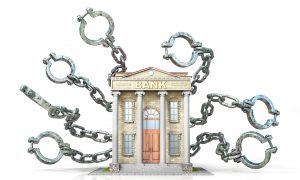 Banque avec des entraves