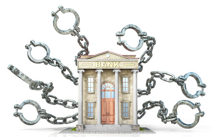 Banque avec des entraves