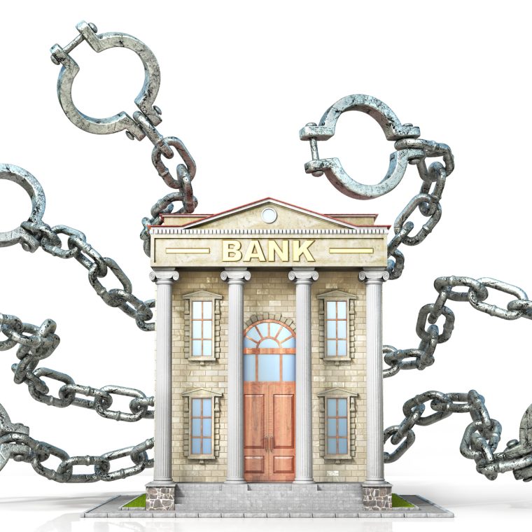 Banque avec des entraves