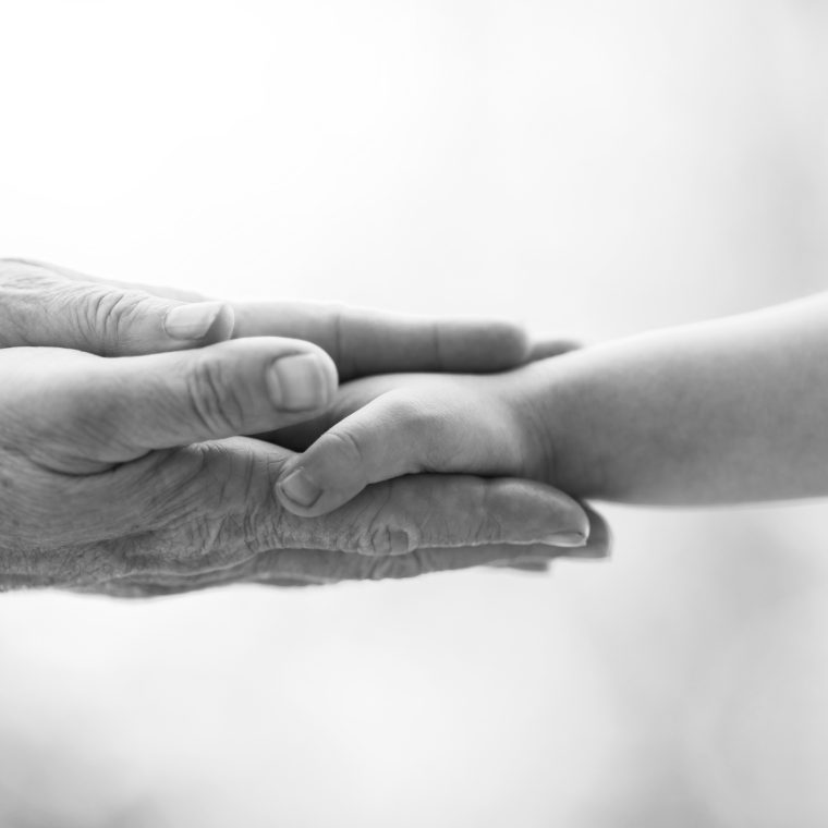 Mains d'enfant et d'adulte