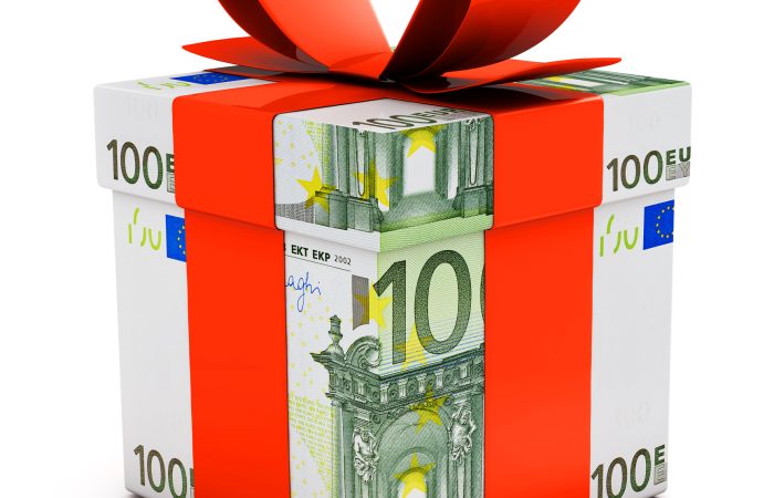 Papier cadeau en euros