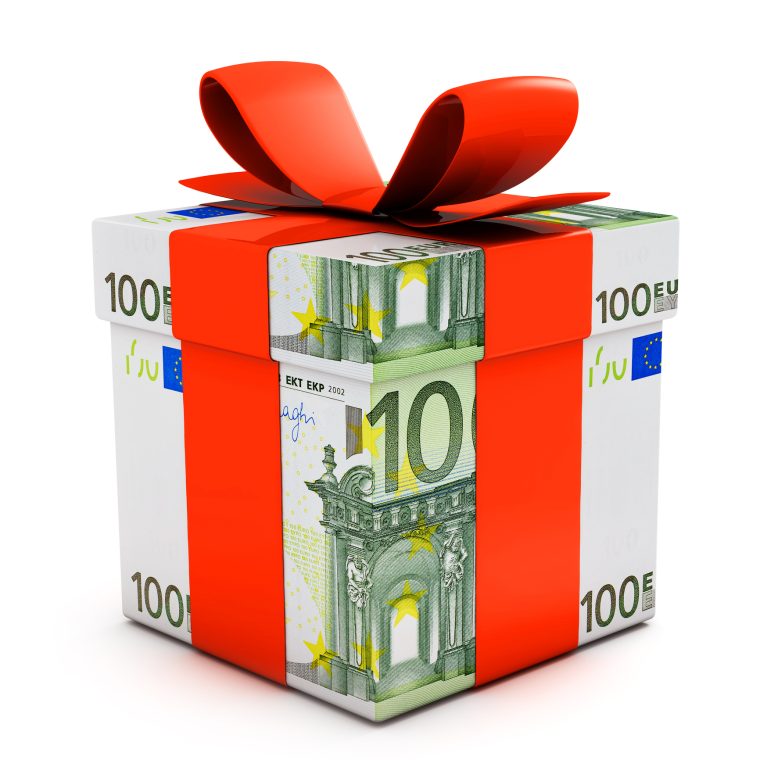 Papier cadeau en euros