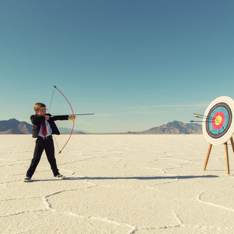 Jeune "businessman" atteint sa cible