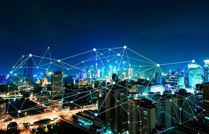 Paysage urbain de nuit