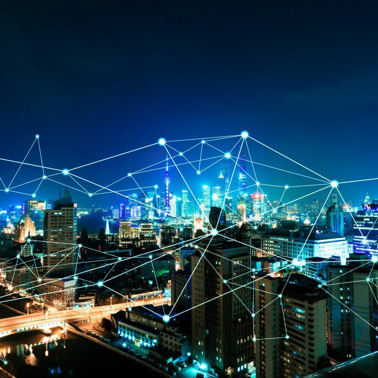 Paysage urbain de nuit