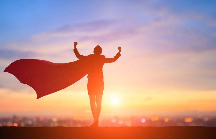 Silhouette d'une super héroïne