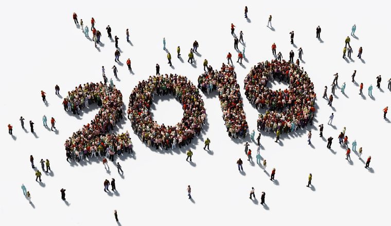 Foule humaine formant 2019