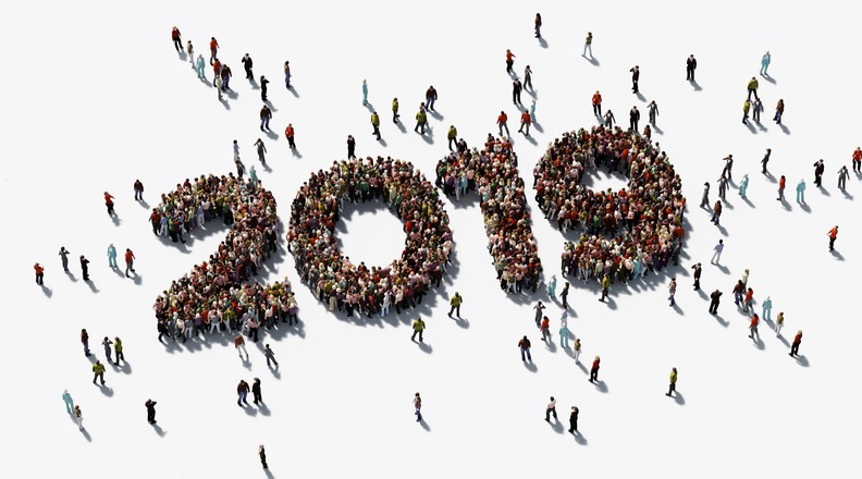 Foule humaine formant 2019